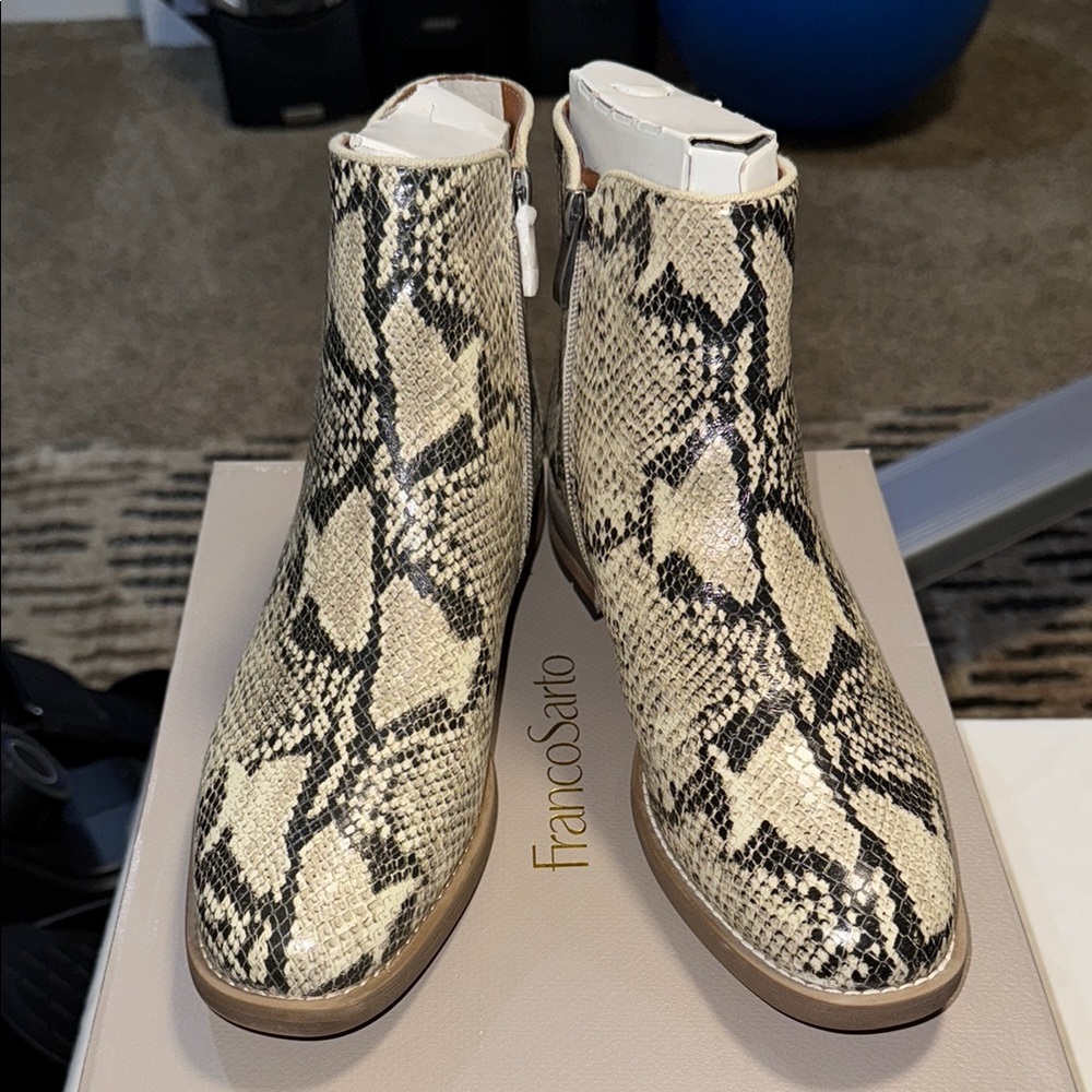 Franco Sarto Women's Snake Print Ankle Boots